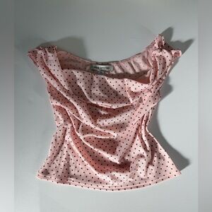 UO Fia Mesh Off-The-Shoulder Crop Top